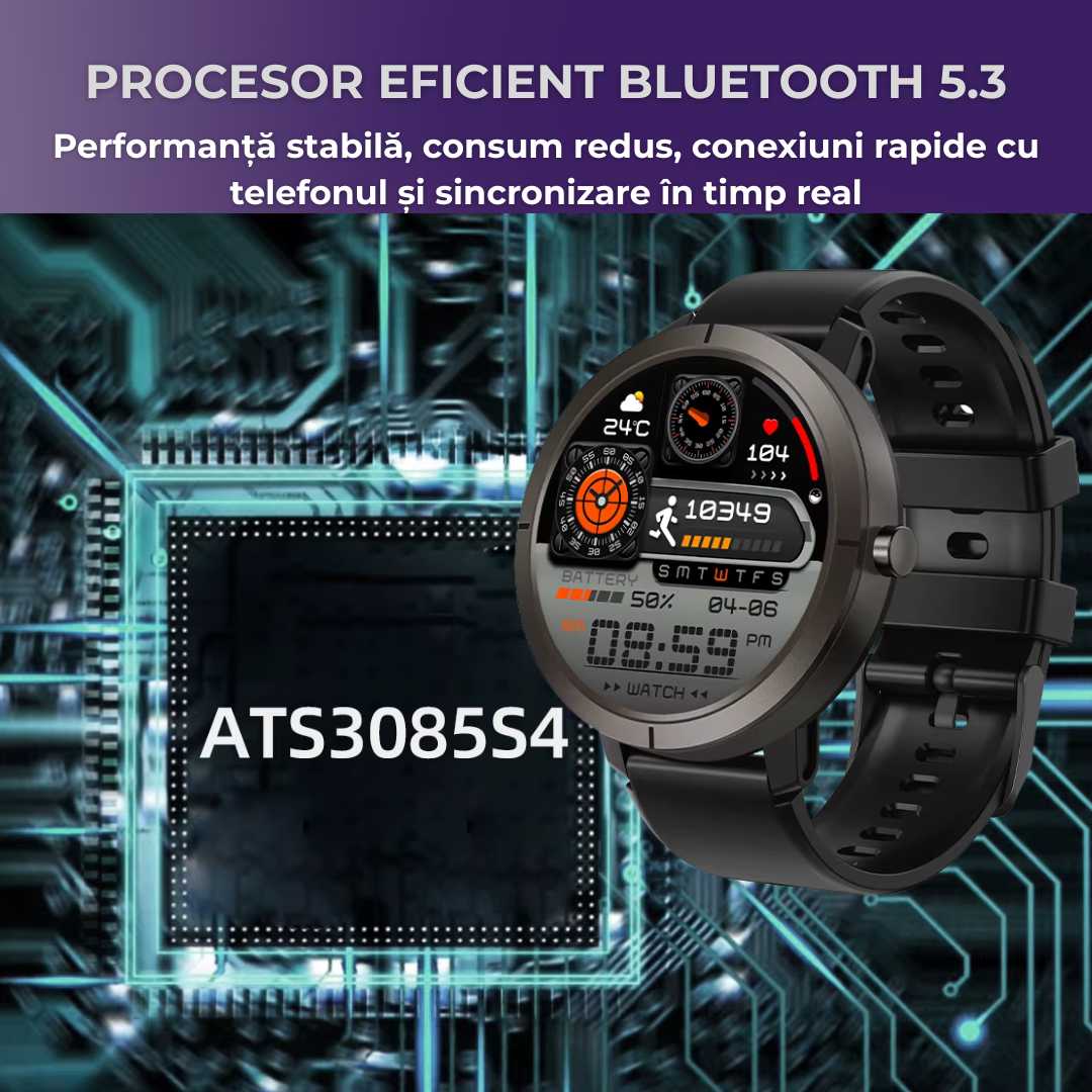 Smartwatch LUMAUDiO® HidraNav, rezistent la inot si scufundari, GPS performant conexiune bluetooth