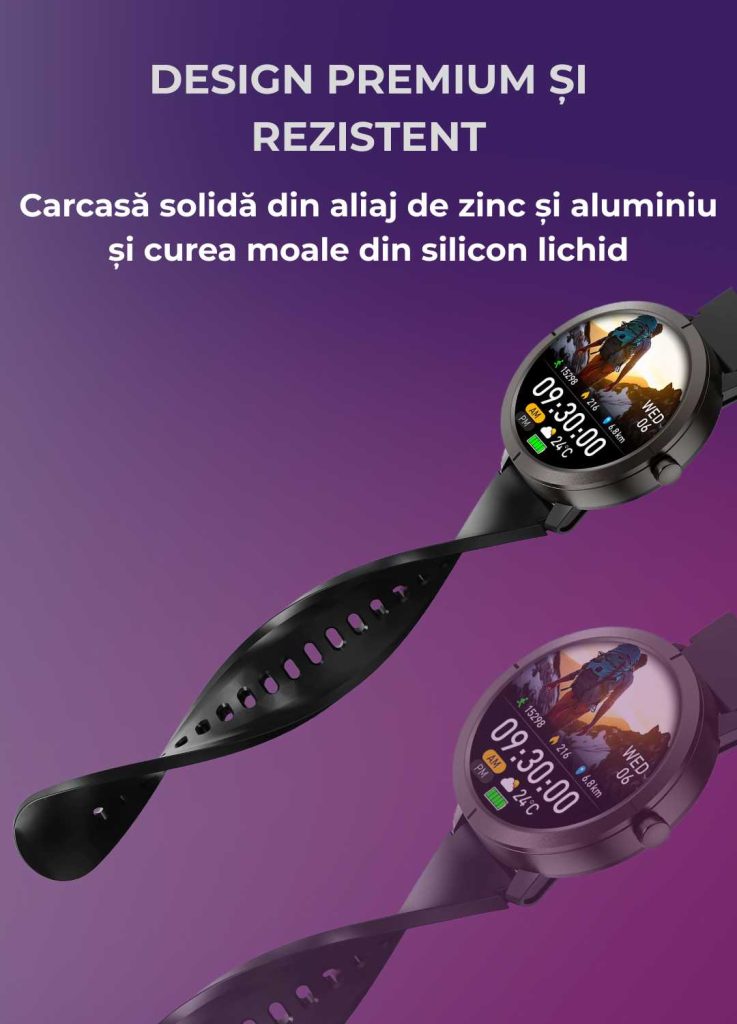 Ceas Smartwatch LUMAUDiO HidraNav rezistent la înot si GPS performant, design rezistent