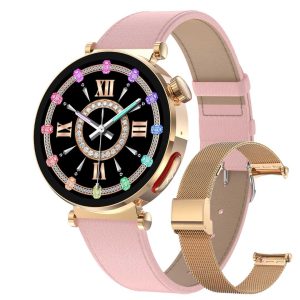 Ceas Smartwatch dama LUMAUDiO® Pulsara cu monitorizare tensiune arterială și 2 curele incluse