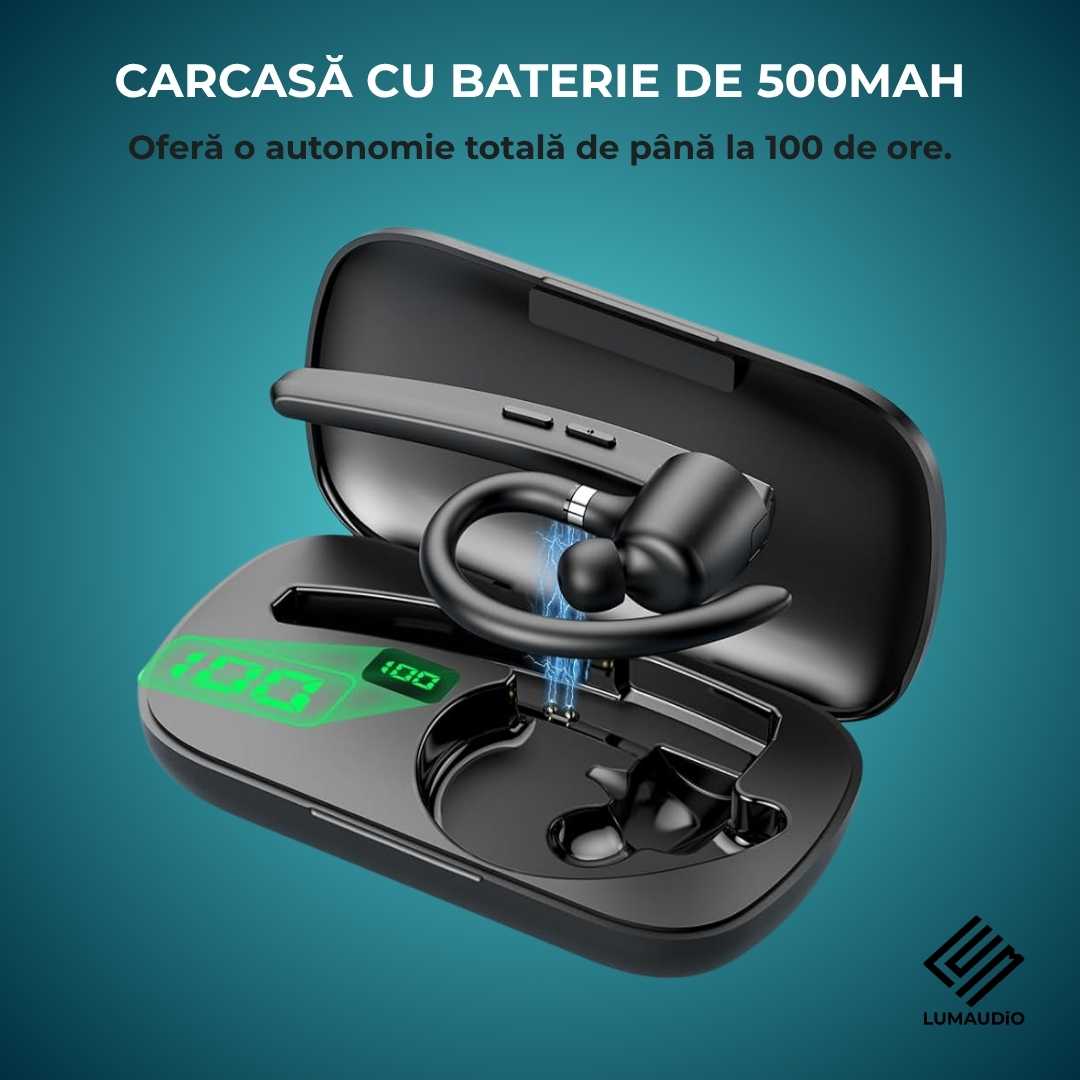 Casca Bluetooth Wireless Profesionala LUMAUDiO® Pilot cu autonomie mare, multipoint, compatibilitate universala