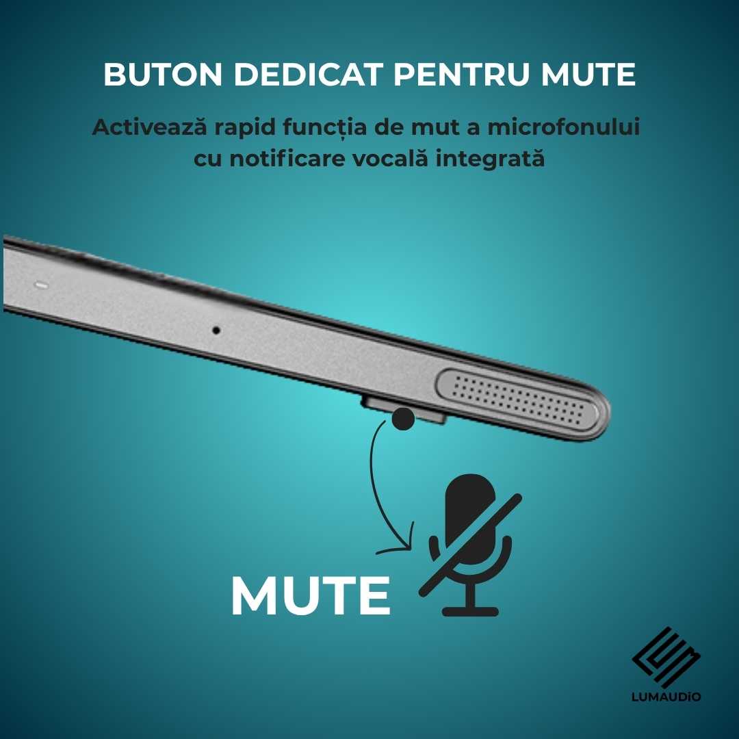 Casca Bluetooth Wireless Profesionala LUMAUDiO® Pilot cu autonomie mare, multipoint, compatibilitate universala, buton mute