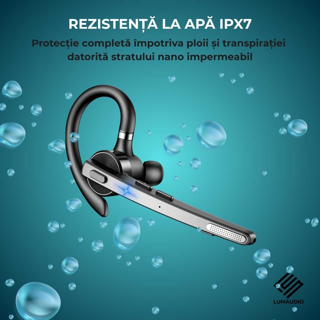 Casca Bluetooth Wireless Profesionala LUMAUDiO® Pilot cu autonomie mare, multipoint, rezistent la apa
