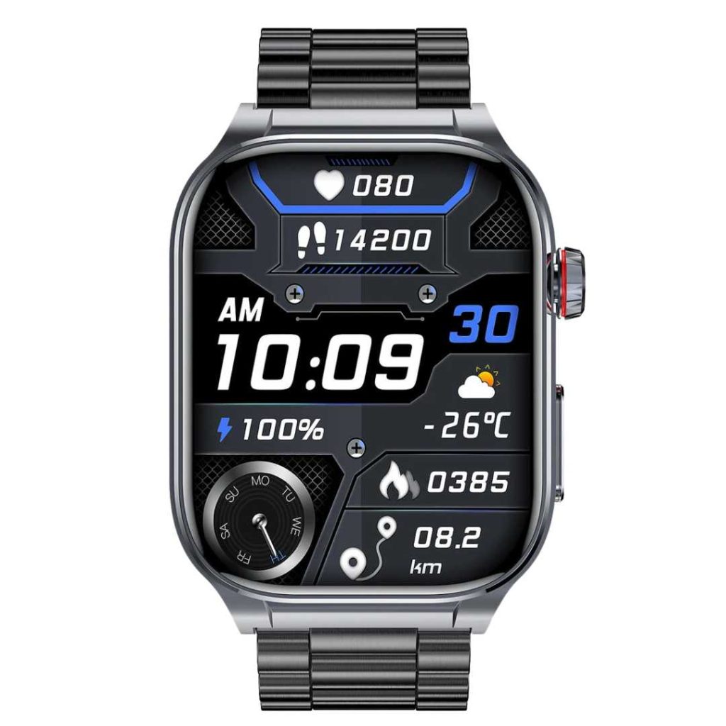 Ceas Smartwatch LUMAUDiO® Vitalis cu monitorizare tensiune arterială și autonomie 10 zile, negru