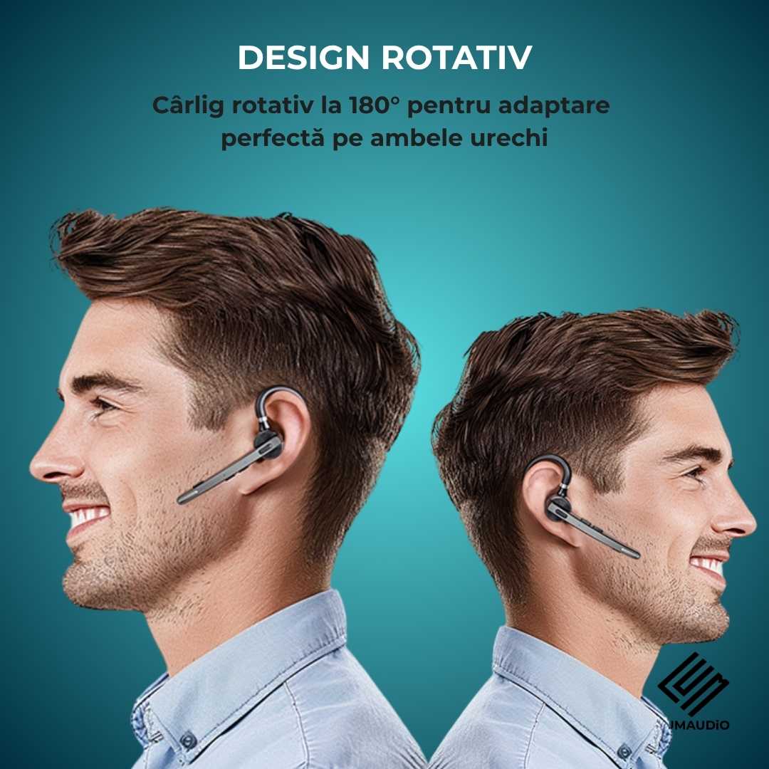 Casca Bluetooth Wireless Profesionala LUMAUDiO® Pilot cu autonomie mare, multipoint, design rotativ