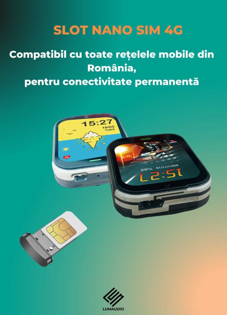Smartwatch Copii LUMAUDiO® Ping cu 4G și GPS, Husă de Silicon Inclusă