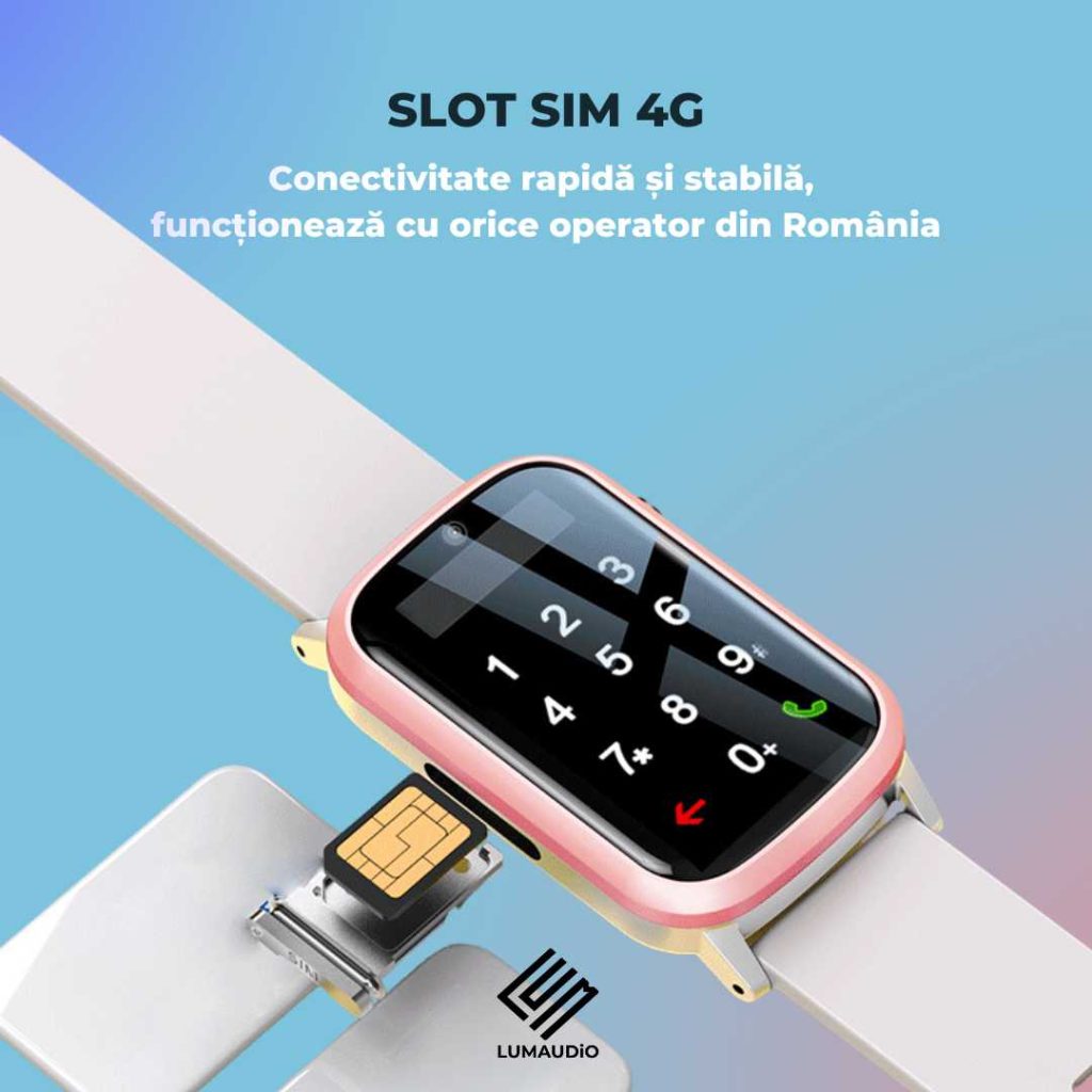 Ceas Smartwatch Copii LUMAUDiO® Navikid cu slot SIM 4G și localizare GPS