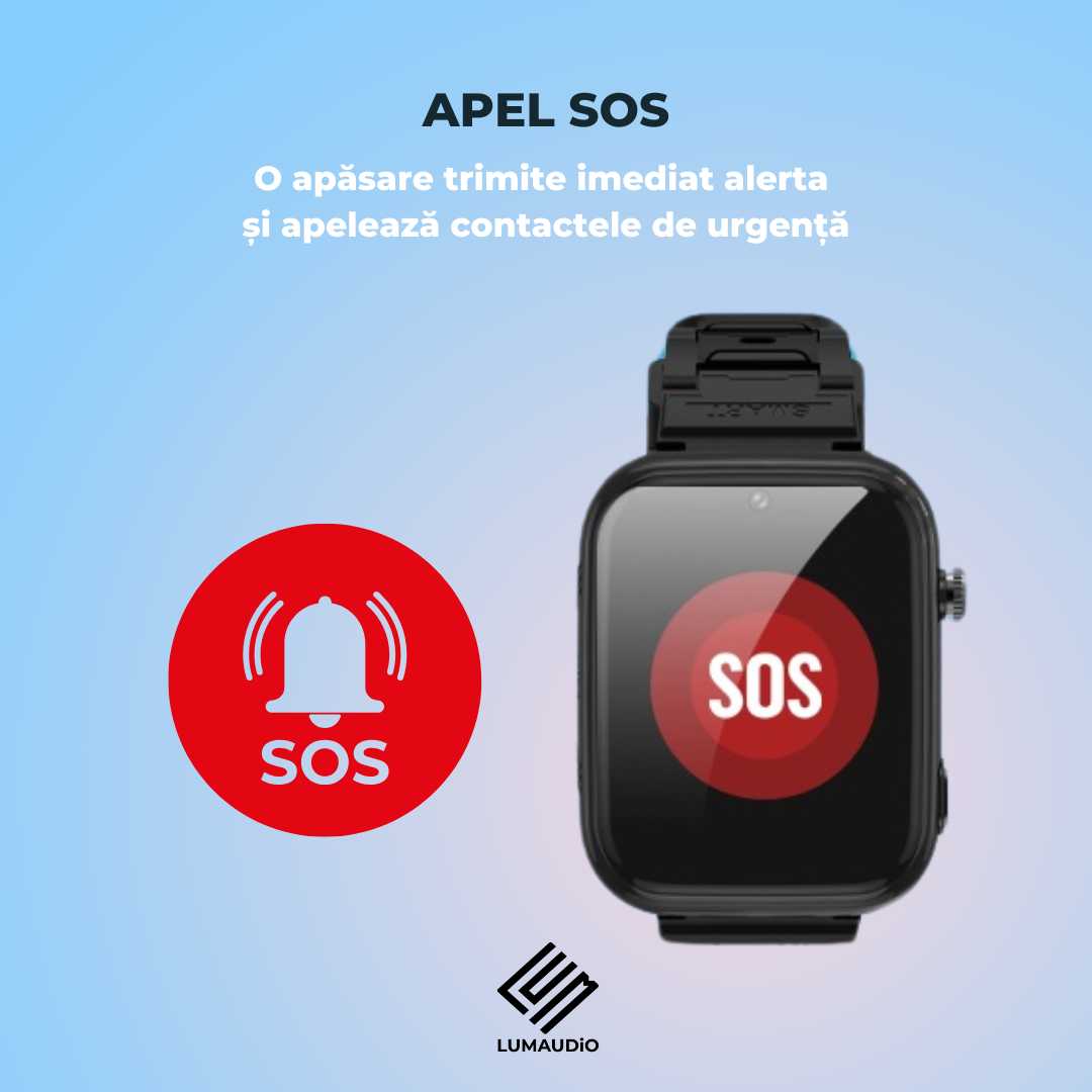 Ceas Smartwatch Copii LUMAUDiO® TinyTrail 4G cu GPS și functie spion