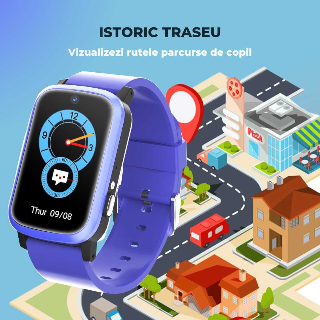Ceas Smartwatch Copii LUMAUDiO® Navikid cu slot SIM 4G și localizare GPS