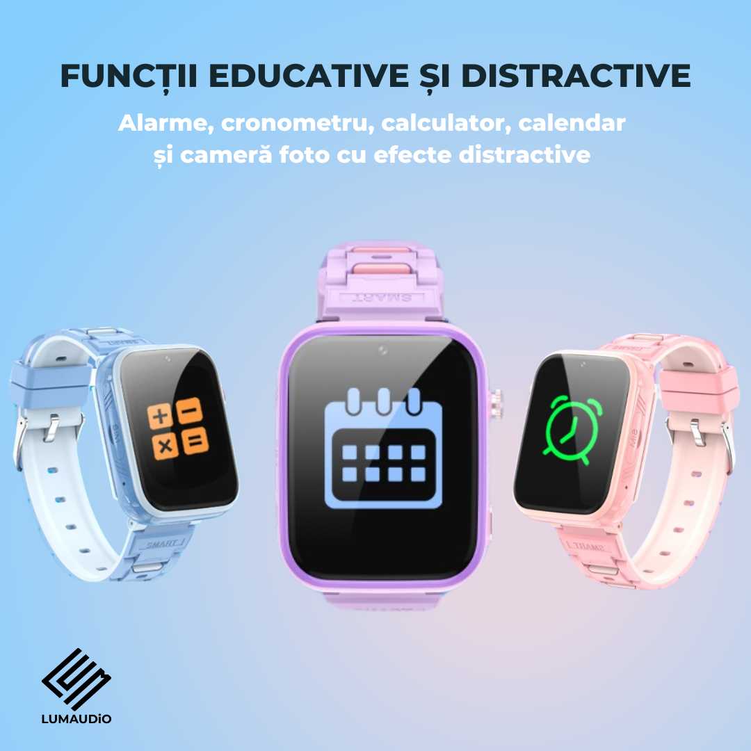 Ceas Smartwatch Copii LUMAUDiO® TinyTrail 4G cu GPS și functie spion