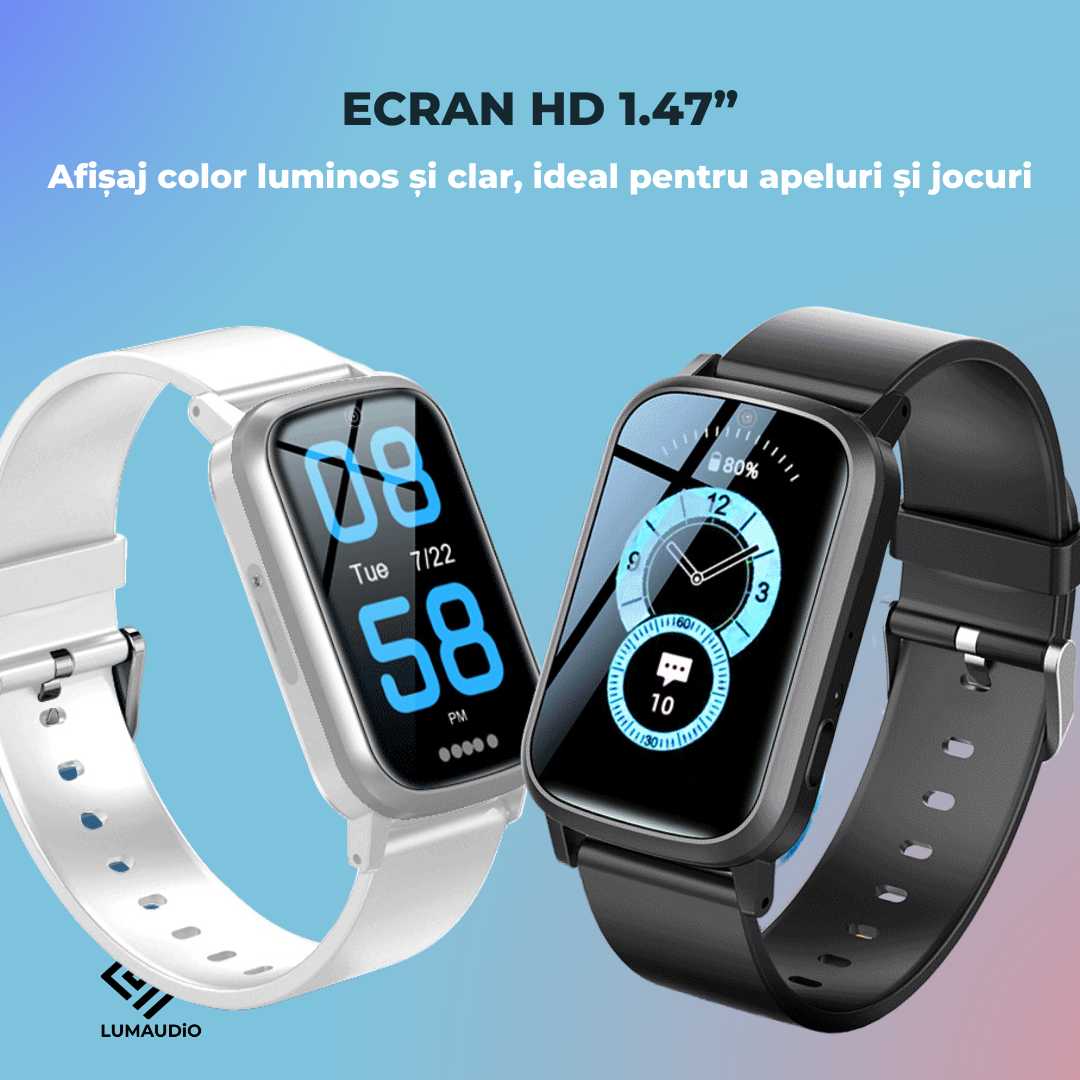 Ceas Smartwatch Copii LUMAUDiO® Navikid cu slot SIM 4G și localizare GPS