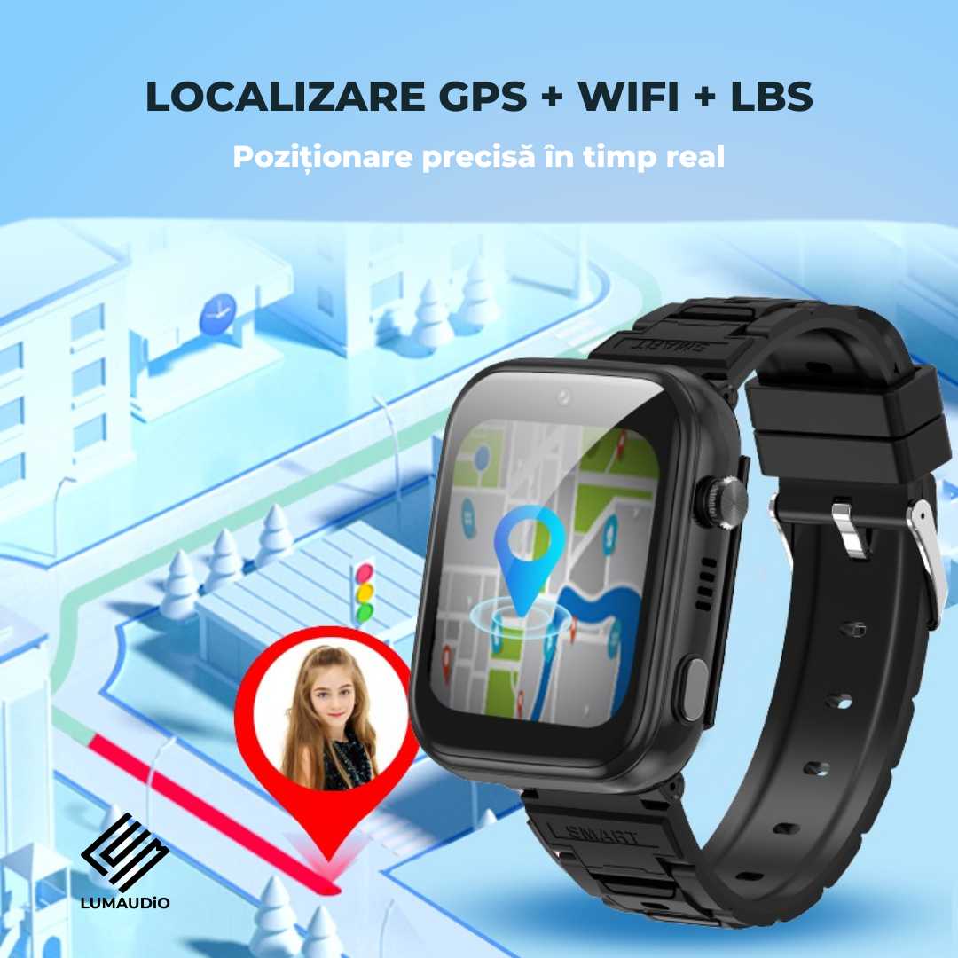 Ceas Smartwatch Copii LUMAUDiO® TinyTrail 4G cu GPS și functie spion