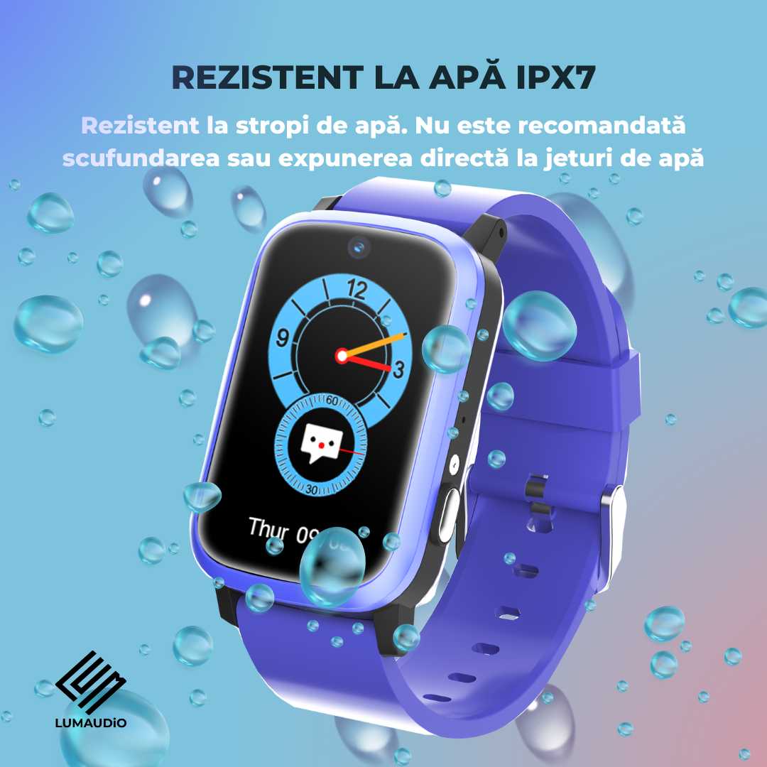 Ceas Smartwatch Copii LUMAUDiO® Navikid cu slot SIM 4G și localizare GPS