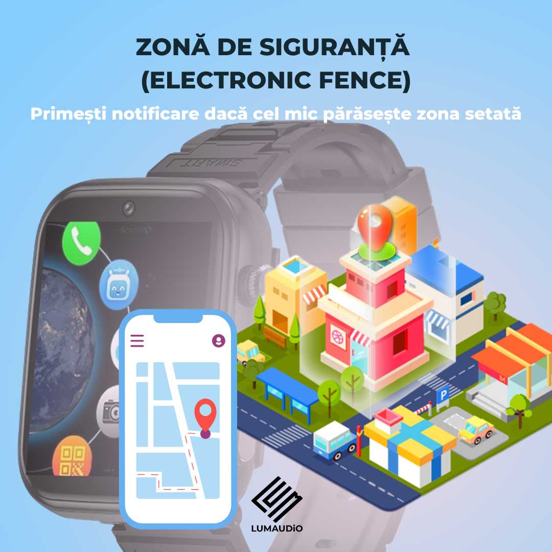 Ceas Smartwatch Copii LUMAUDiO® TinyTrail 4G cu GPS și functie spion