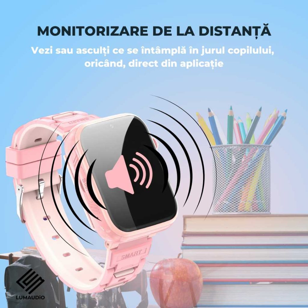 Ceas Smartwatch Copii LUMAUDiO® TinyTrail 4G cu GPS și functie spion