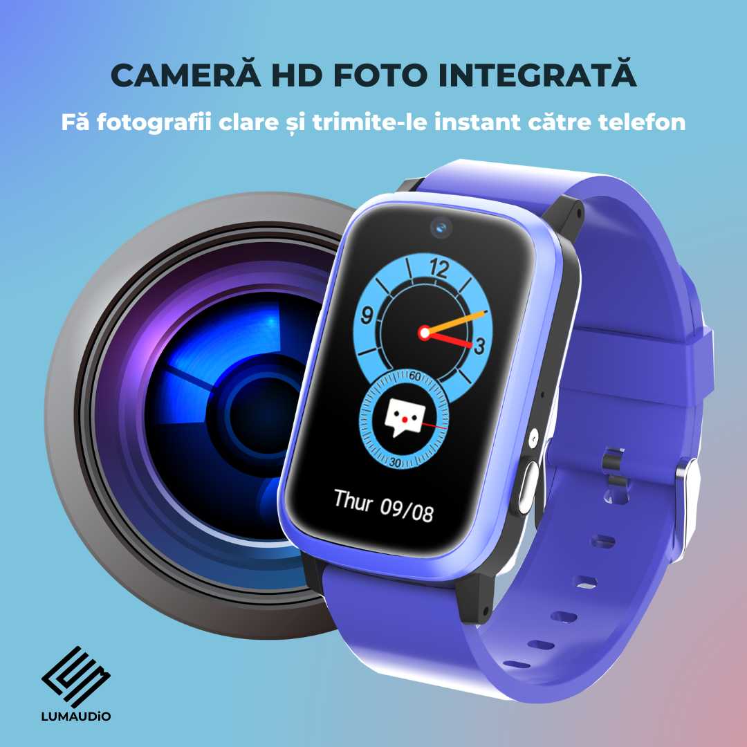 Ceas Smartwatch Copii LUMAUDiO® Navikid cu slot SIM 4G și localizare GPS