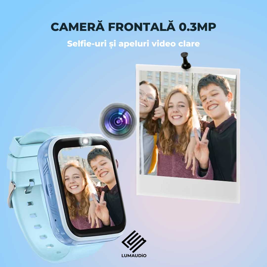 Ceas Smartwatch Copii LUMAUDiO® TinyTrail 4G cu GPS și functie spion