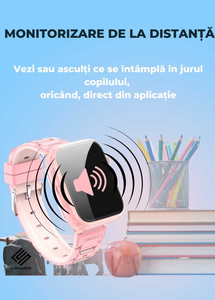 Ceas Smartwatch Copii LUMAUDiO® TinyTrail 4G cu GPS și functie spion