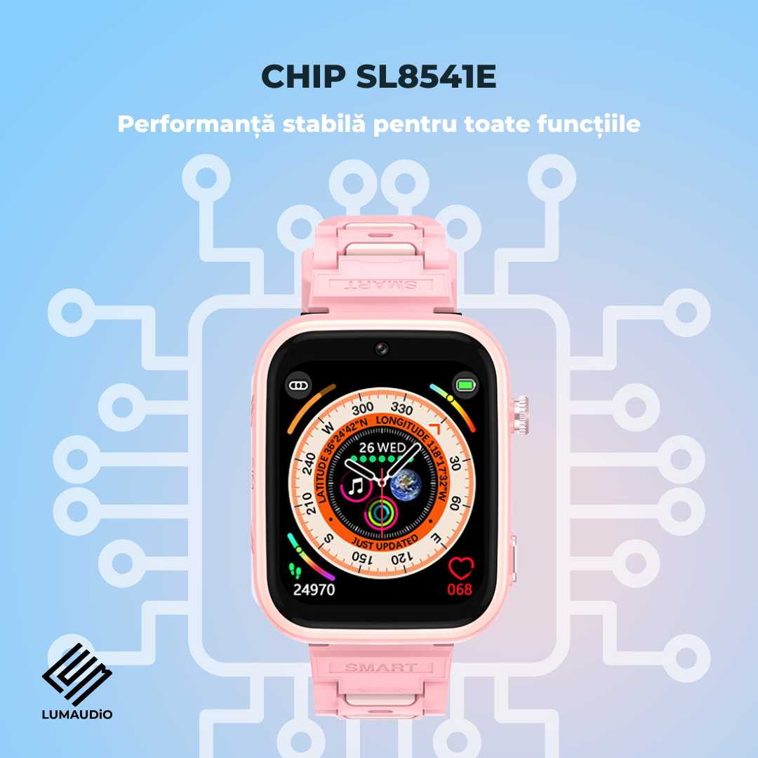 Ceas Smartwatch Copii LUMAUDiO® TinyTrail 4G cu GPS și functie spion