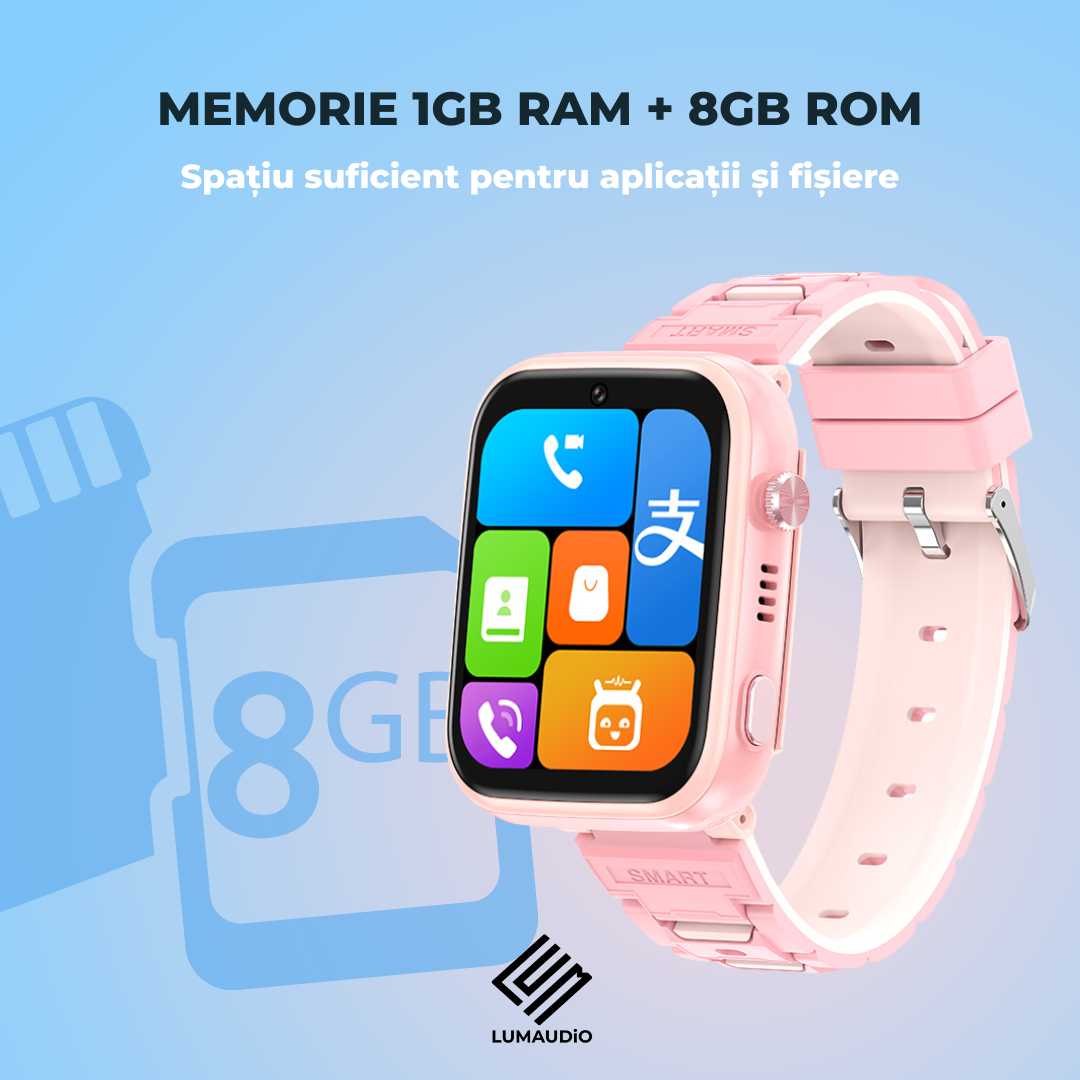 Ceas Smartwatch Copii LUMAUDiO® TinyTrail 4G cu GPS și functie spion