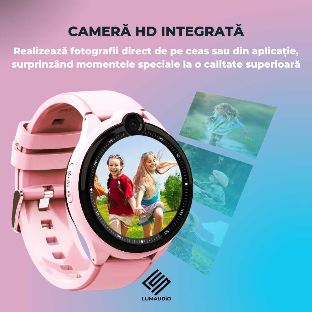 Smartwatch Copii LUMAUDiO® Dora 4G cu GPS, Apeluri Video HD și WhatsApp