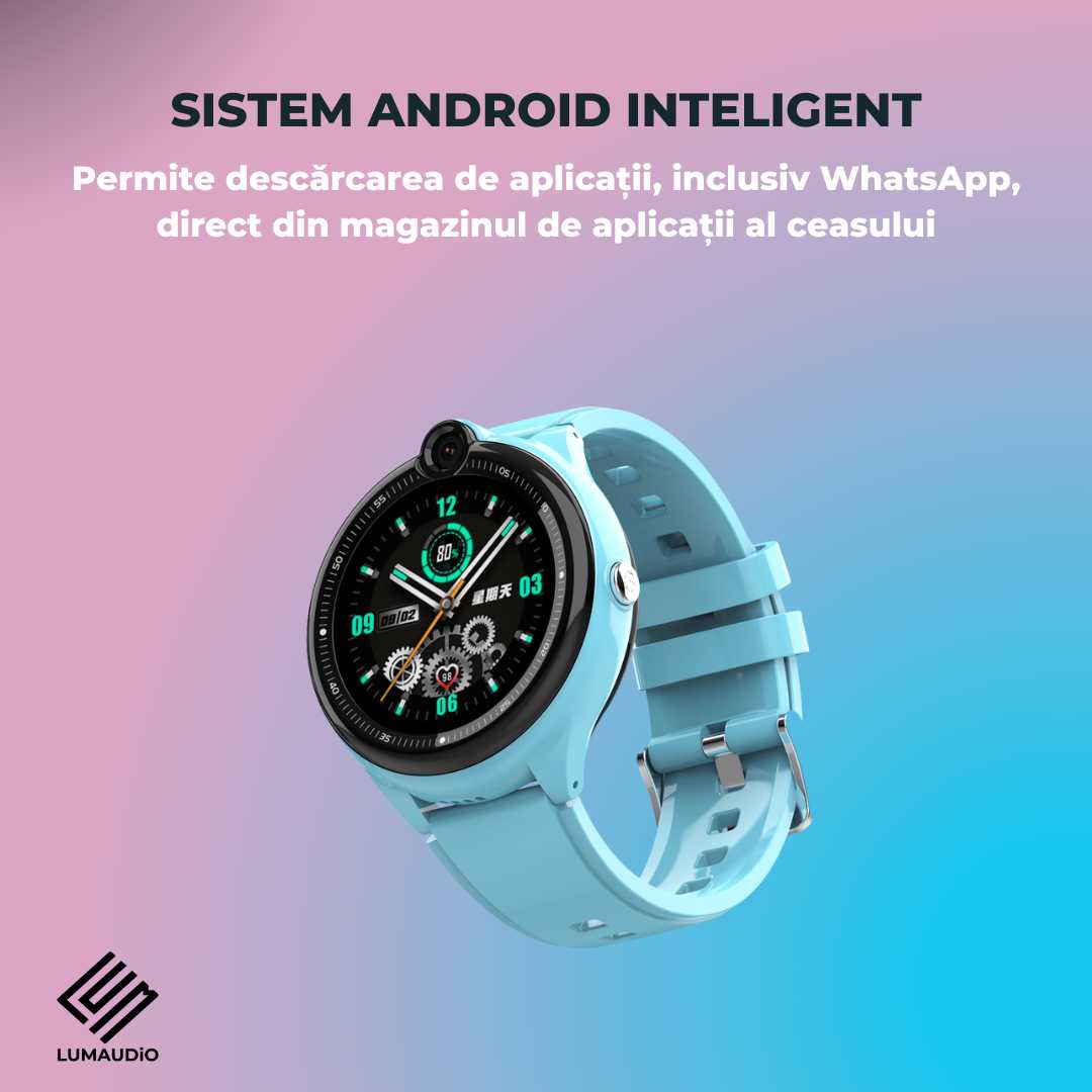 Smartwatch Copii LUMAUDiO® Dora 4G cu GPS, Apeluri Video HD și WhatsApp