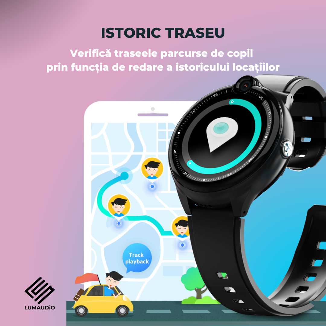 Smartwatch Copii LUMAUDiO® Dora 4G cu GPS, Apeluri Video HD și WhatsApp