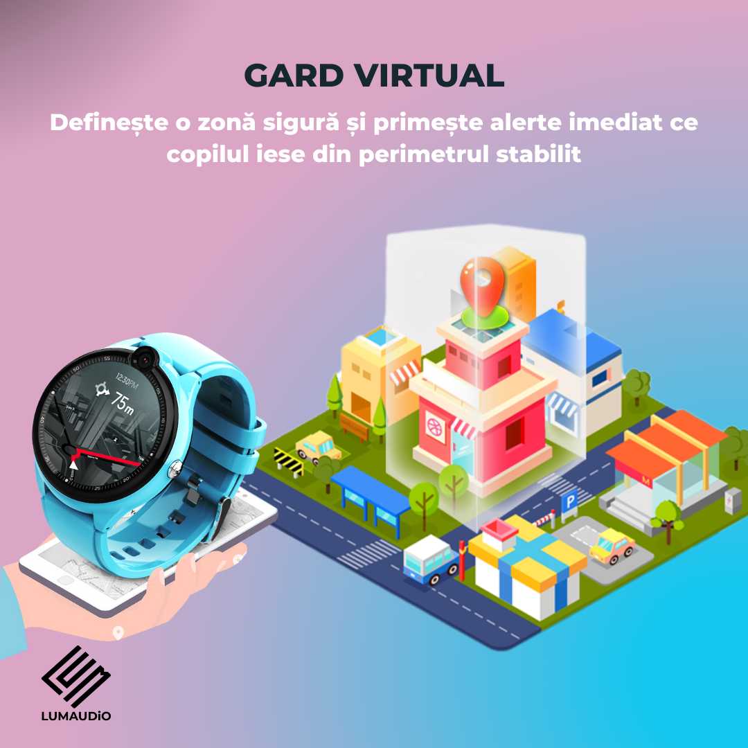 Smartwatch Copii LUMAUDiO® Dora 4G cu GPS, Apeluri Video HD și WhatsApp