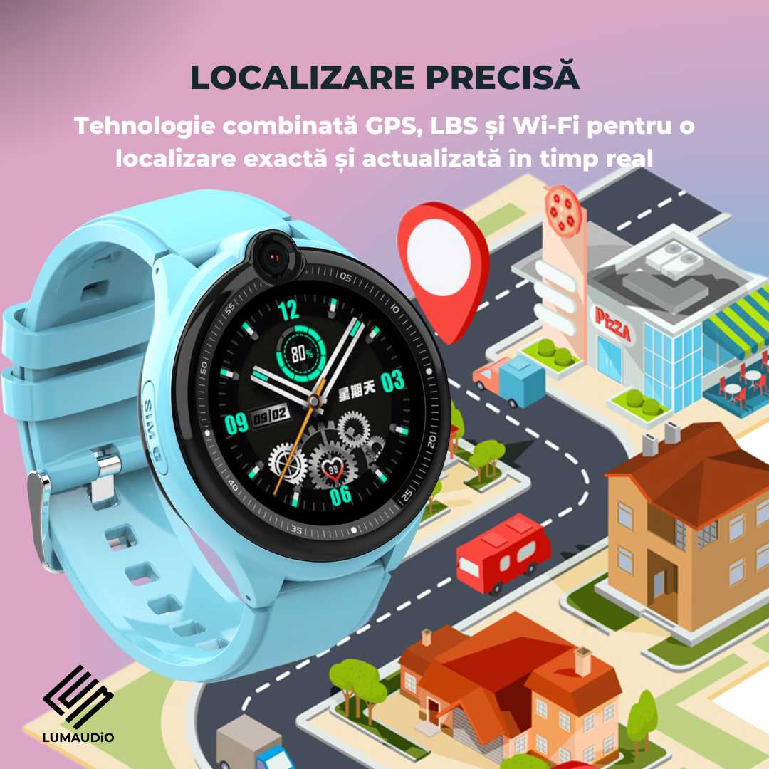 Smartwatch Copii LUMAUDiO® Dora 4G cu GPS, Apeluri Video HD și WhatsApp