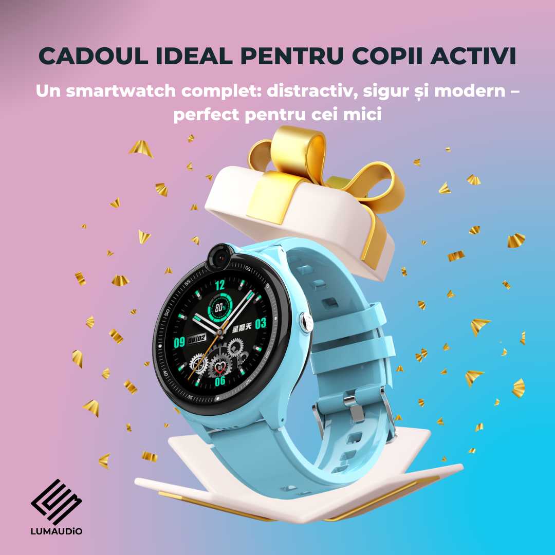 Smartwatch Copii LUMAUDiO® Dora 4G cu GPS, Apeluri Video HD și WhatsApp