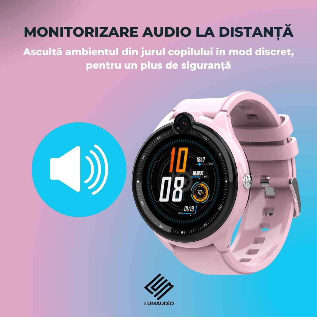 Smartwatch Copii LUMAUDiO® Dora 4G cu GPS, Apeluri Video HD și WhatsApp