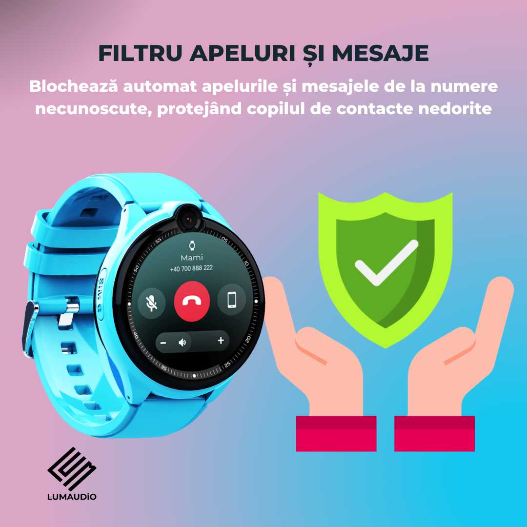 Smartwatch Copii LUMAUDiO® Dora 4G cu GPS, Apeluri Video HD și WhatsApp