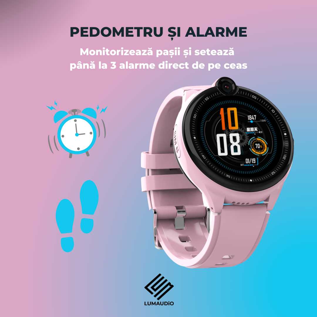 Smartwatch Copii LUMAUDiO® Dora 4G cu GPS, Apeluri Video HD și WhatsApp