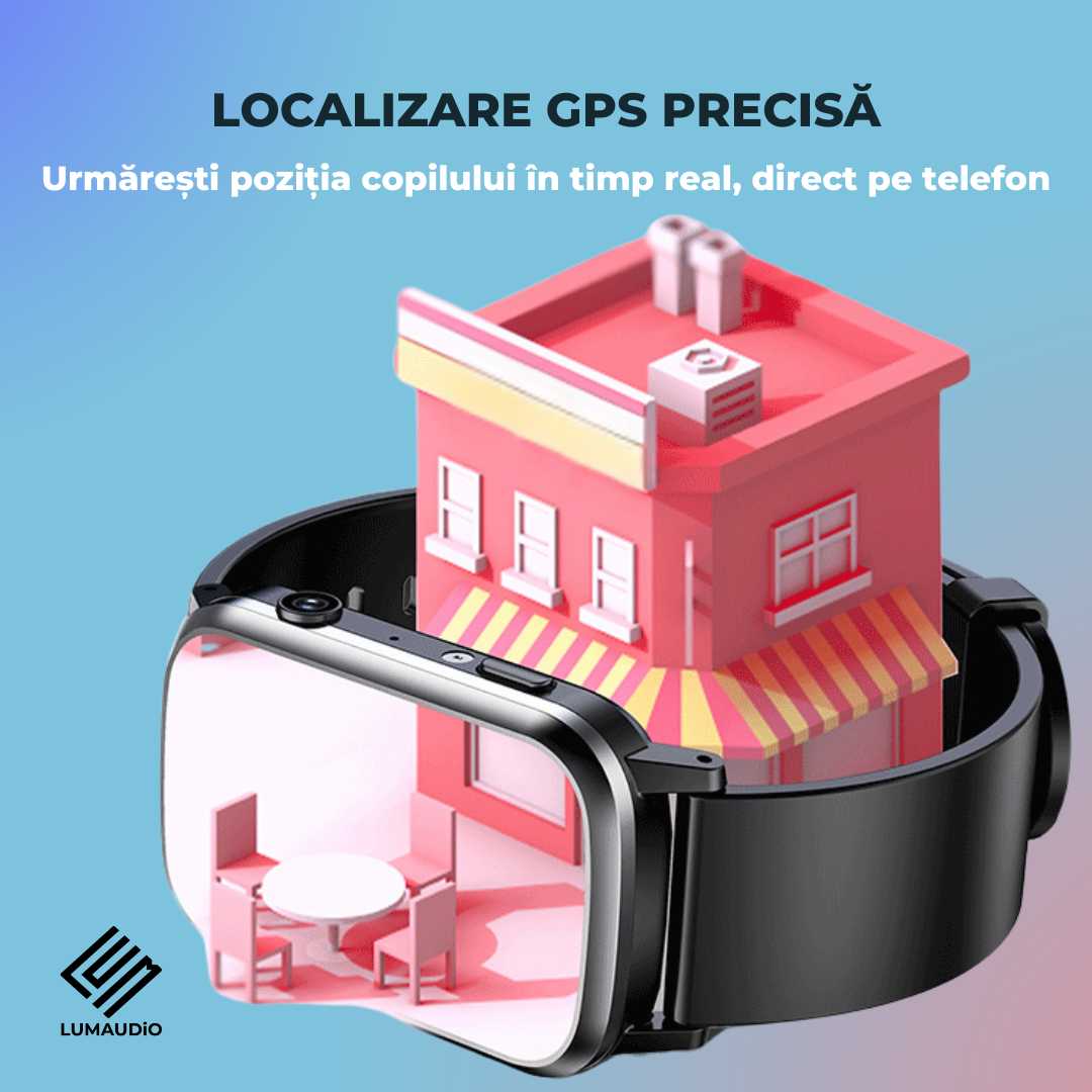 Ceas Smartwatch Copii LUMAUDiO® Navikid cu slot SIM 4G și localizare GPS