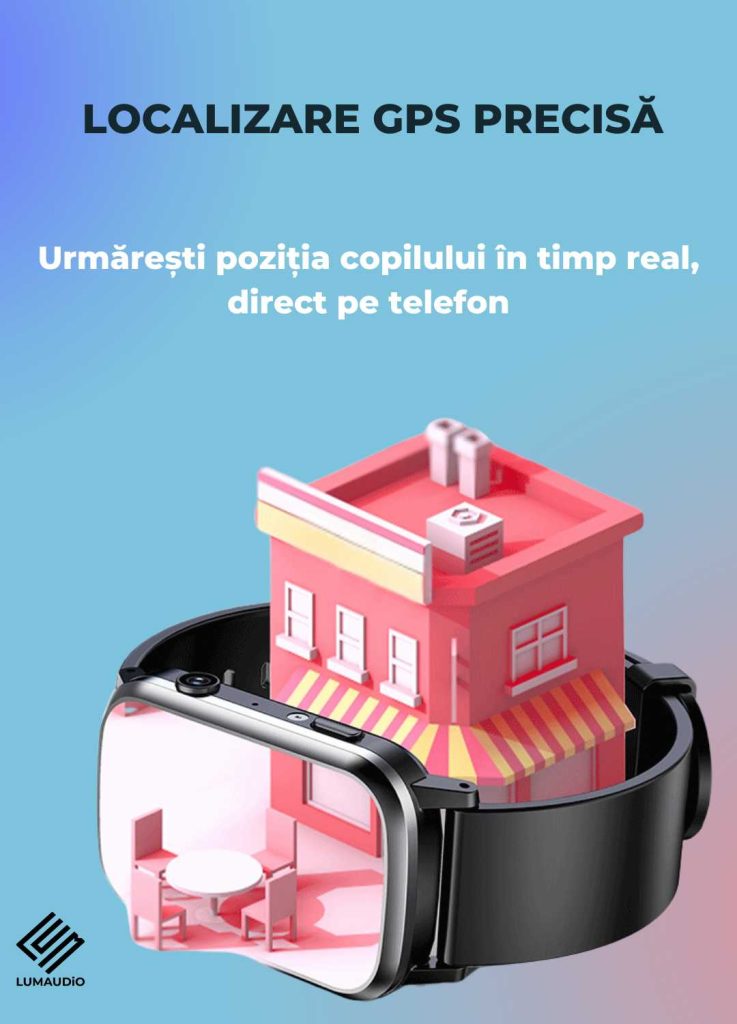 Ceas Smartwatch Copii LUMAUDiO® Navikid cu slot SIM 4G și localizare GPS