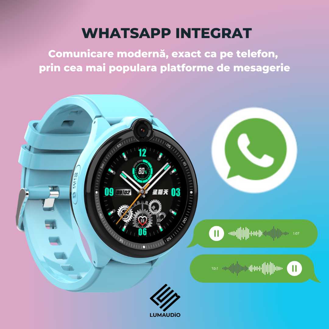 Smartwatch Copii LUMAUDiO® Dora 4G cu GPS, Apeluri Video HD și WhatsApp - imagine 2
